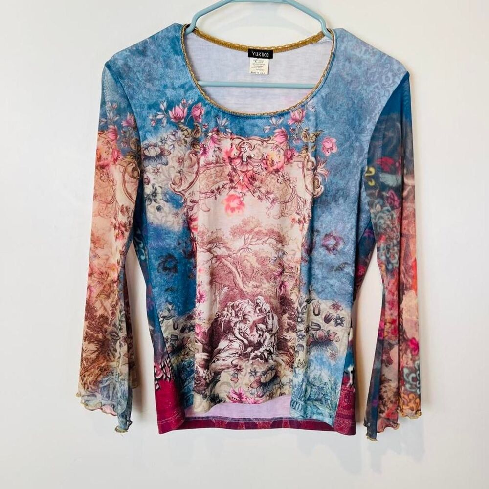 Vintage Y2K renaissance print top S/M